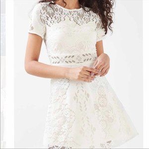 topshop cream lace dress Rare Kate Moss for Topshop Embellished Lace Dress Altered Sleeveless UK 8